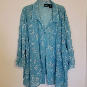Aqua blue blouse